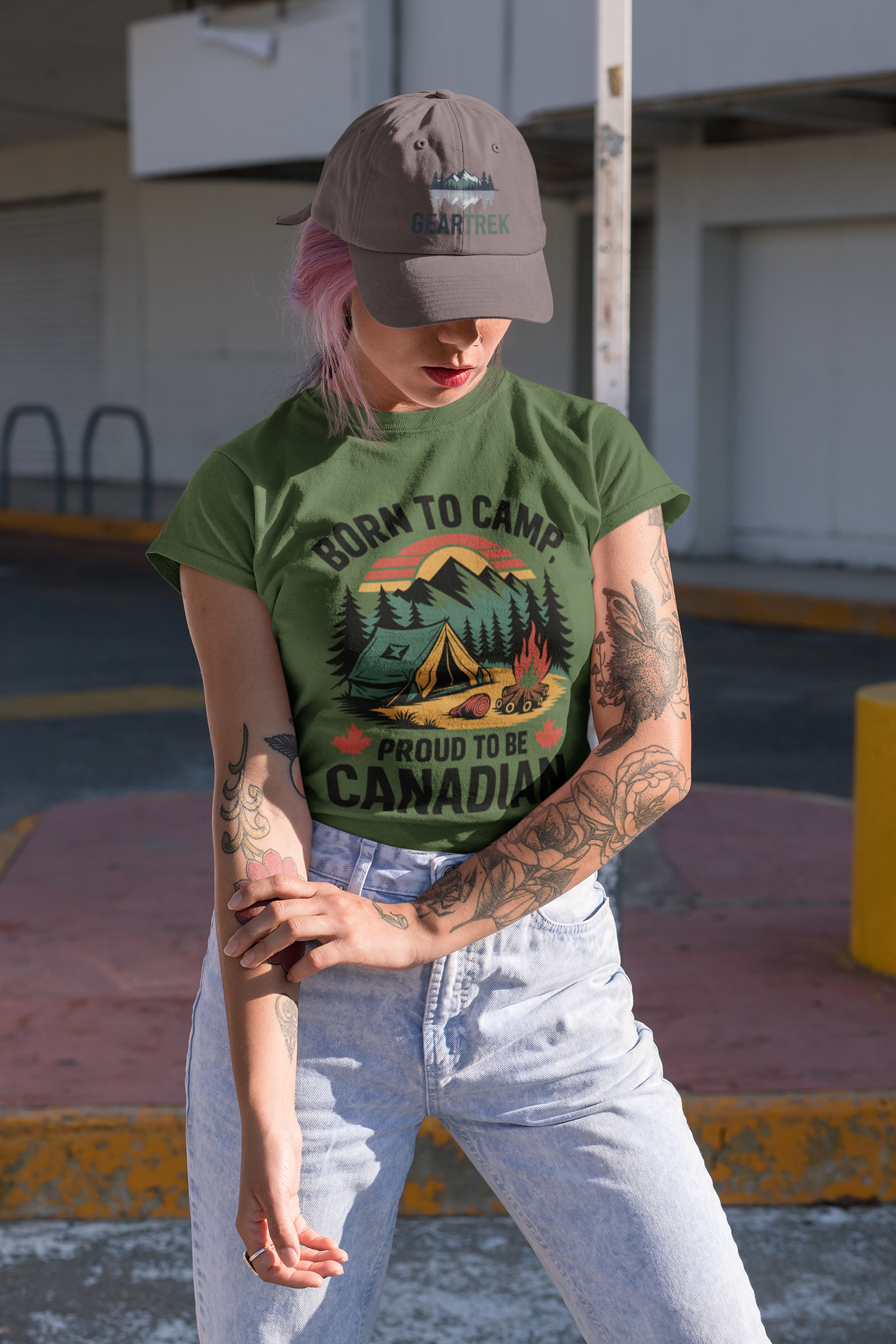 Born to Camp, Proud to Be Canadian T-Shirt – Unisex Camping Tee