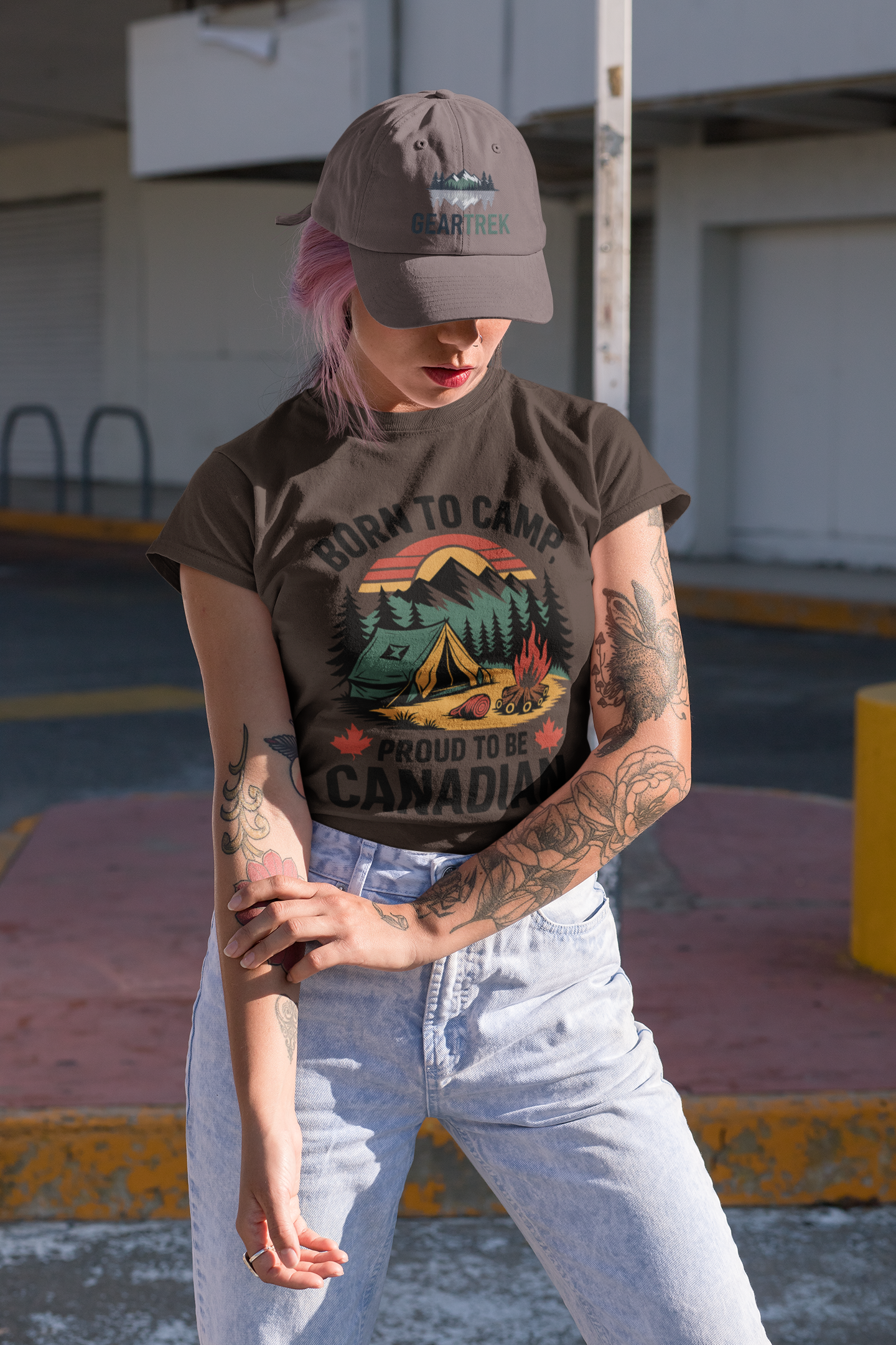 Born to Camp, Proud to Be Canadian T-Shirt – Unisex Camping Tee