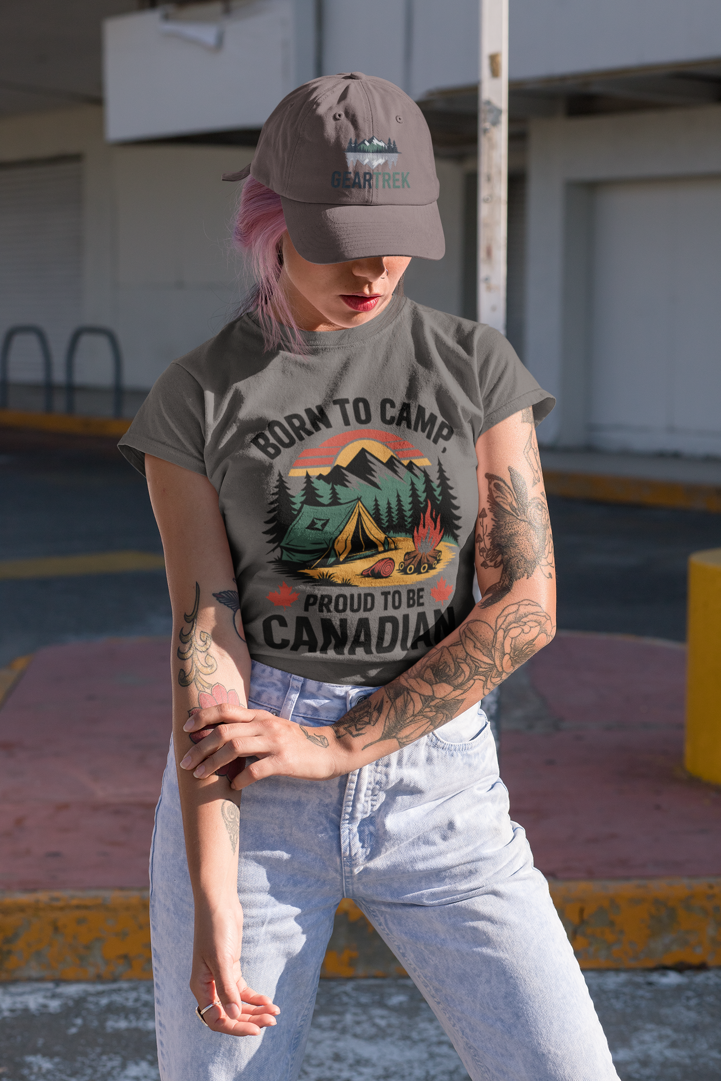 Born to Camp, Proud to Be Canadian T-Shirt – Unisex Camping Tee