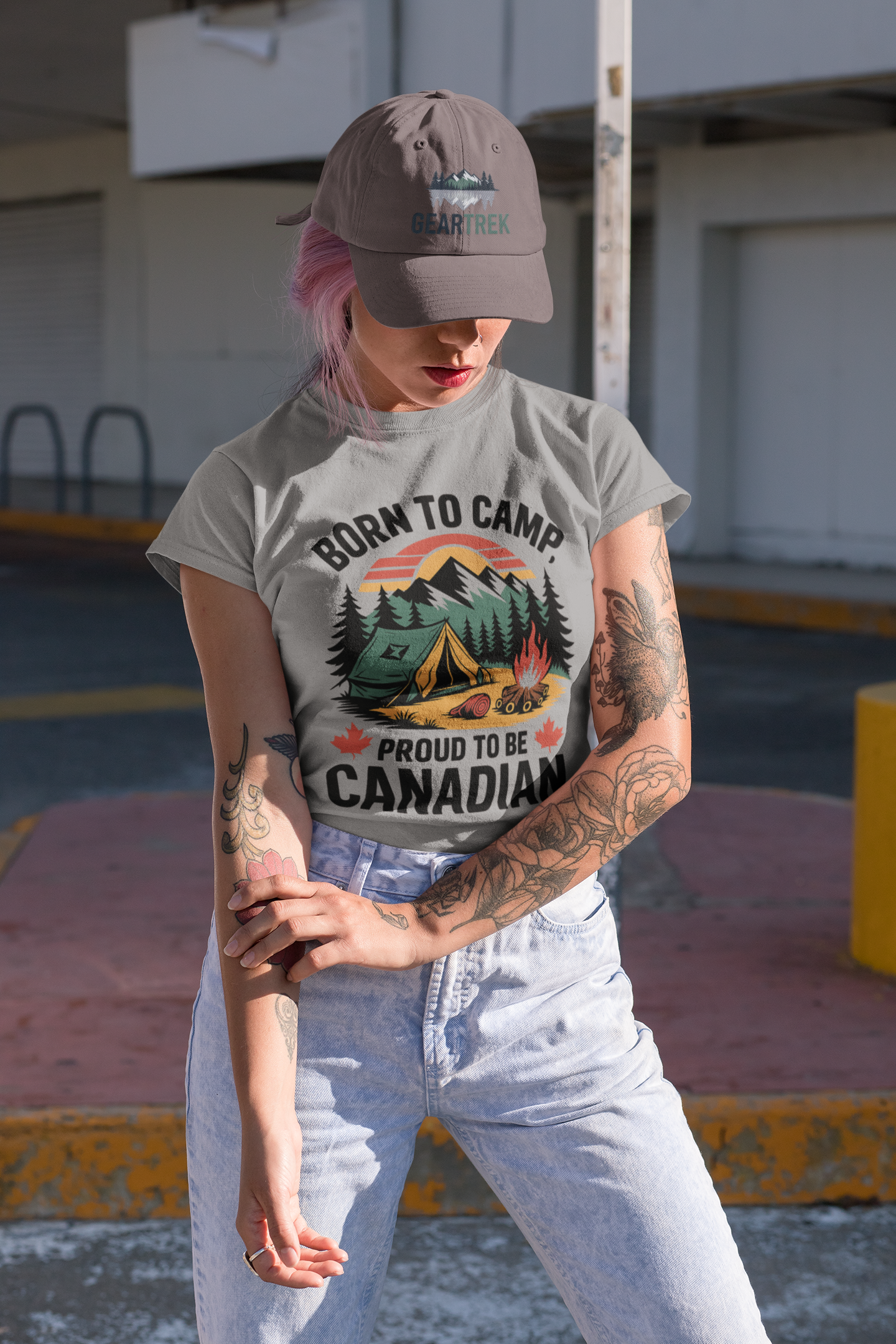 Born to Camp, Proud to Be Canadian T-Shirt – Unisex Camping Tee