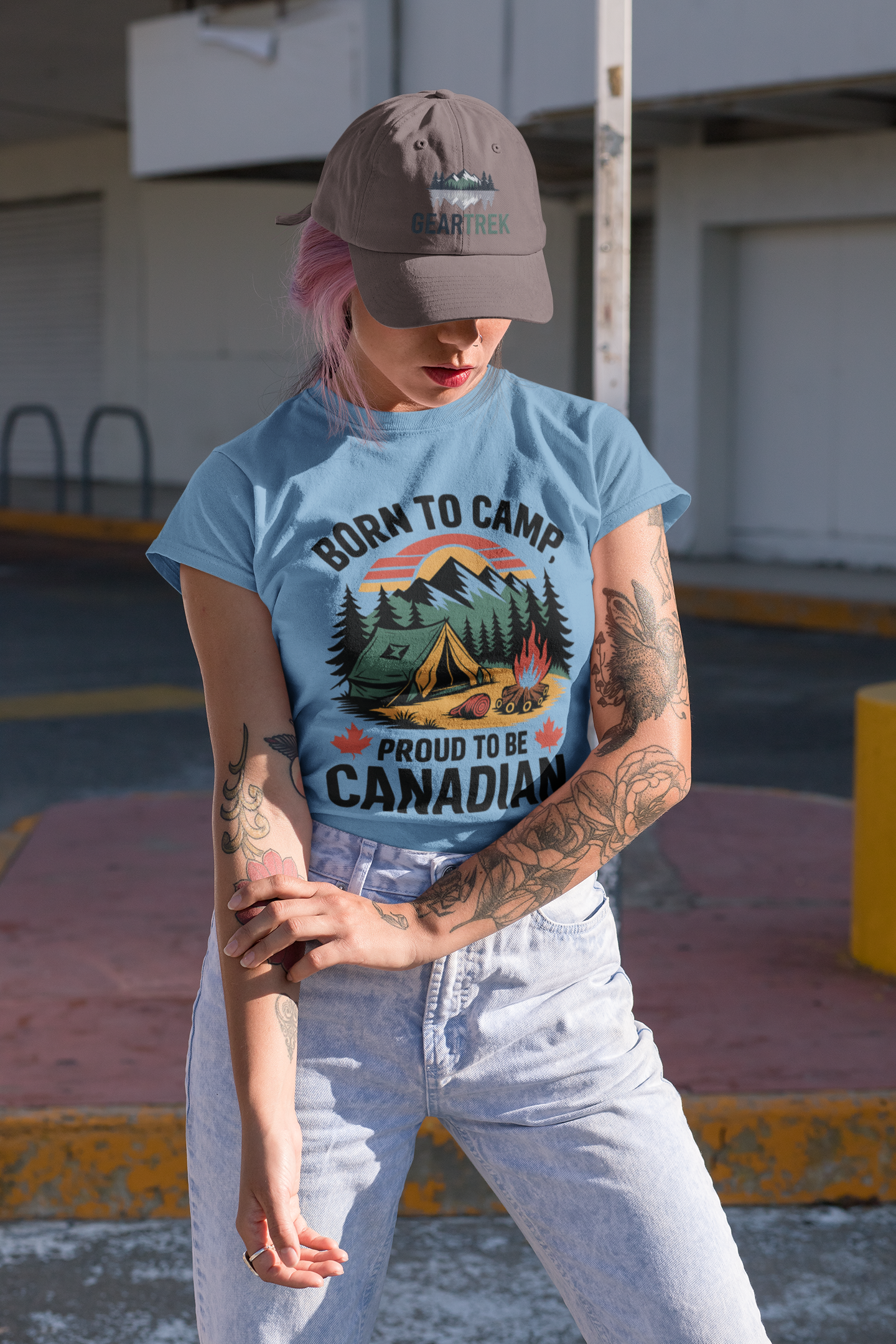 Born to Camp, Proud to Be Canadian T-Shirt – Unisex Camping Tee