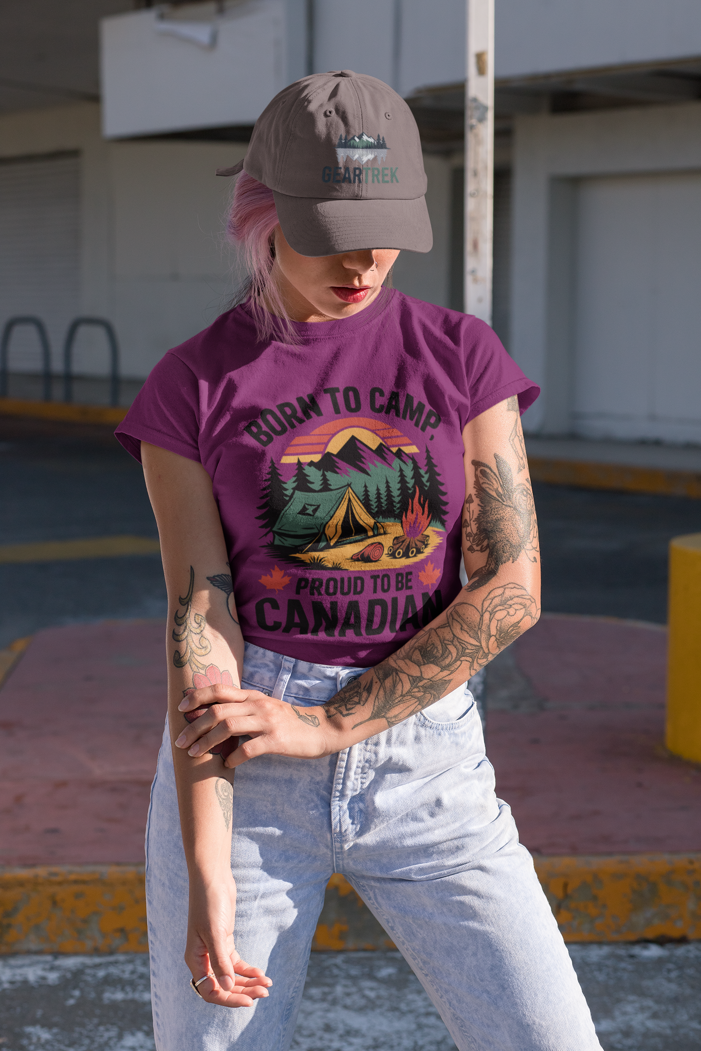 Born to Camp, Proud to Be Canadian T-Shirt – Unisex Camping Tee