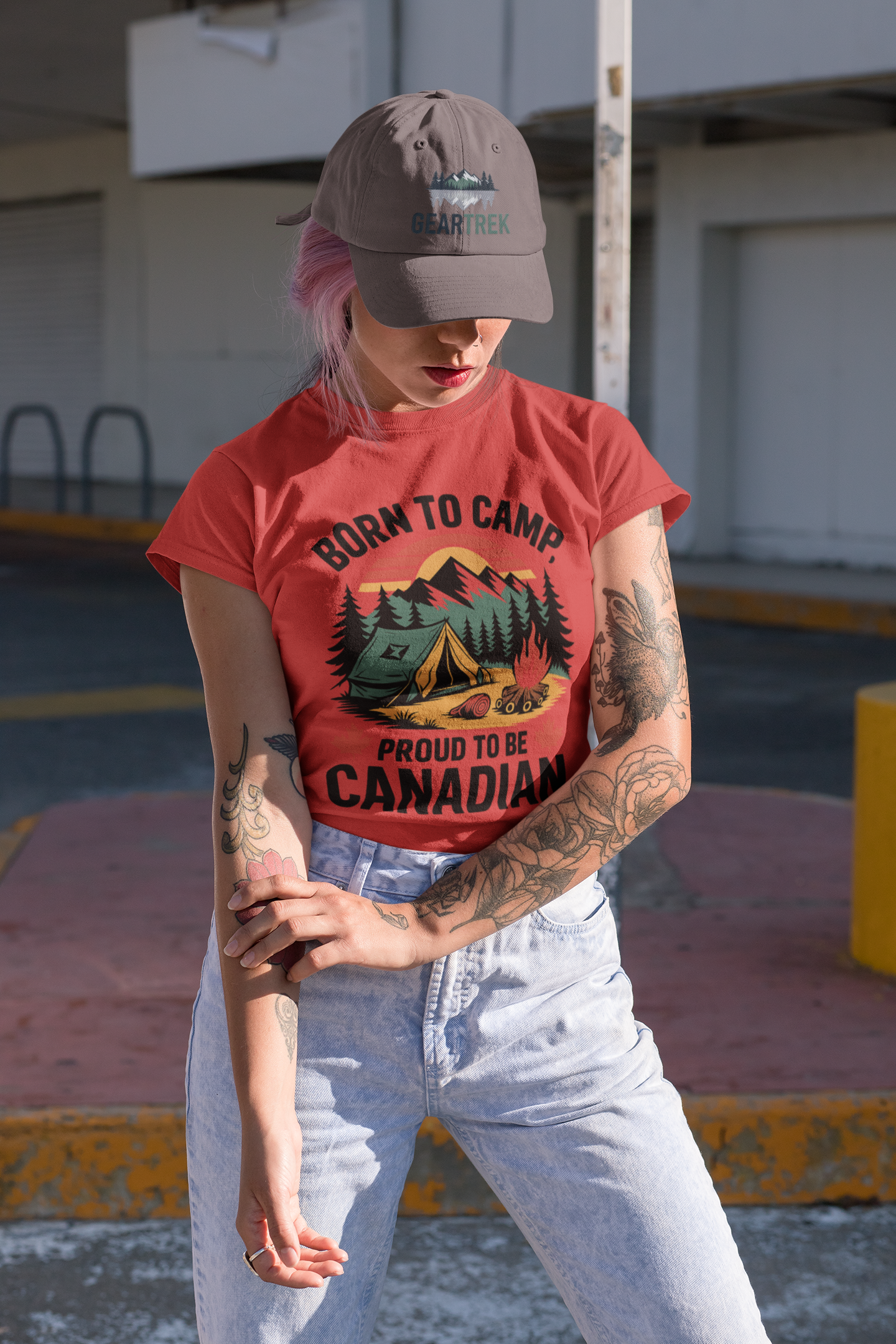 Born to Camp, Proud to Be Canadian T-Shirt – Unisex Camping Tee