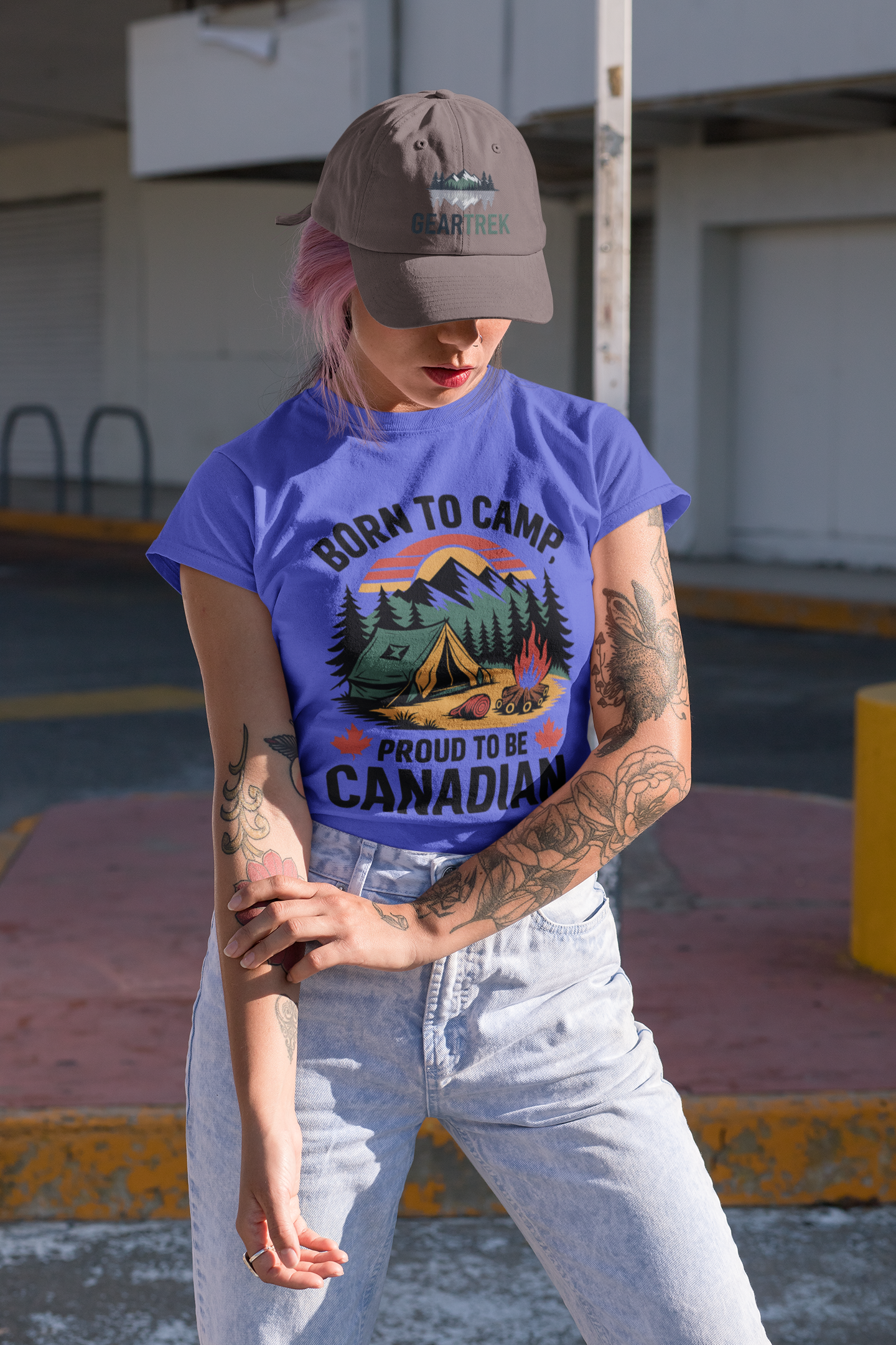 Born to Camp, Proud to Be Canadian T-Shirt – Unisex Camping Tee