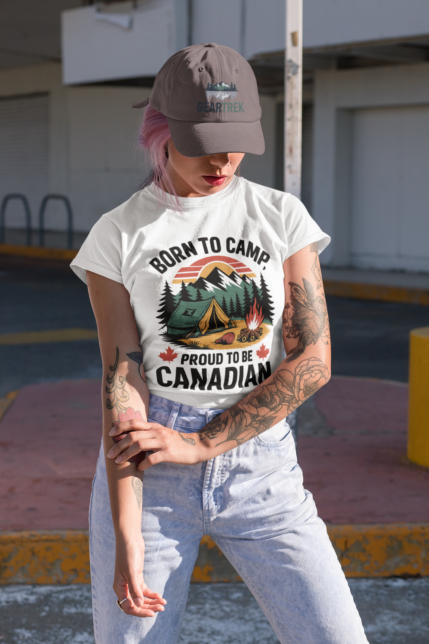 Born to Camp, Proud to Be Canadian T-Shirt – Unisex Camping Tee